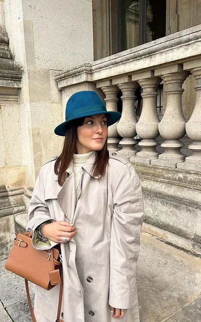 Chapeau Trilby BLUE ASTON couleur bleu canard en feutre taupé