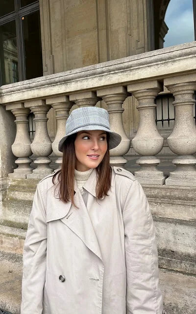 Chapeau bob MARKUS à motif tartan porté