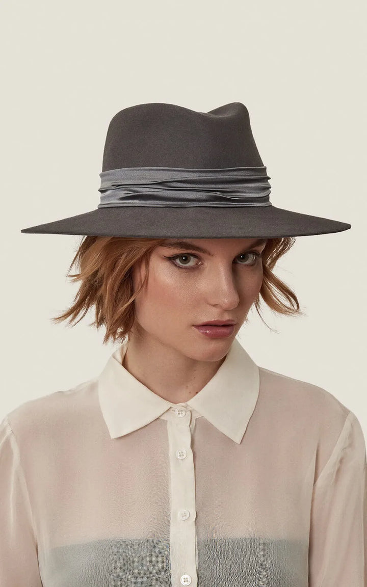 Chapeau Fédora MONTBLANC gris anthracite