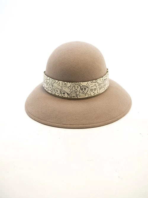 Chapeau cloche Janet en feutre gris perle