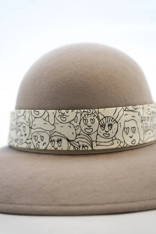 Chapeau cloche Janet en feutre gris perle
