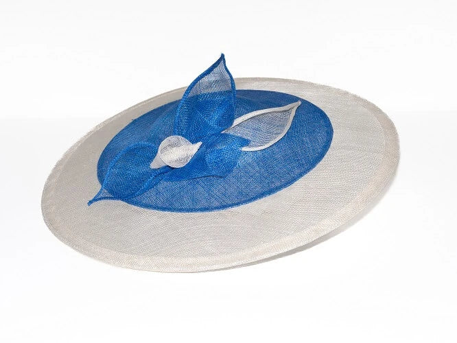 Blue and white sisal saucer Marquise