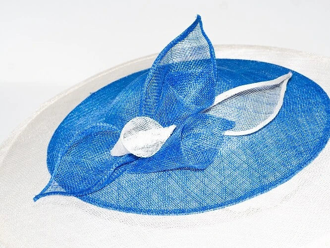 Blue and white sisal saucer Marquise