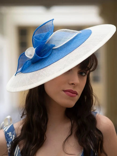 Blue and white sisal saucer Marquise